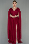 Robe de Soirée Grande Taille Longue Rouge Bordeaux ABU2978