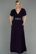 Robe de Soirée Grande Taille Longue Violet Foncé ABU2986