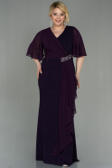 Robe De Soirée Grande Taille Longue Violet Foncé ABU2651