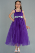 Robe de Soirée Enfants Longue Violet ABU3031