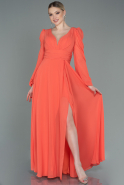 Long Orange Chiffon Evening Dress ABU3085