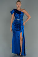 Robe de Soirée Longue Bleu Saxe ABU3099