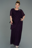 Robe de Soirée Grande Taille Longue Violet Foncé ABU3124