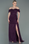 Robe De Soirée Longue Violet Foncé ABU2639