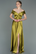 Robe de Soirée Longue Pistache vert ABU3157