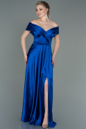 Robe de Soirée Longue Bleu Saxe ABU3157