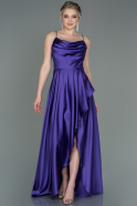 Robe De Soirée Satin Longue Violet ABU2541
