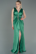 Robe de Soirée Longue Satin Vert ABU3183