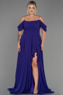 Robe Grande Taille Longue Mousseline Violet ABU3168