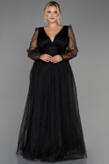 Robe de Soirée Grande Taille Longue Noir ABU3209