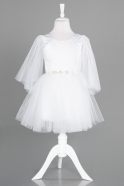 Robe de Soirée Enfants Courte Blanc ABK1797
