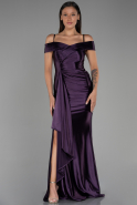 Robe de Soirée Longue Violet Foncé ABU3240