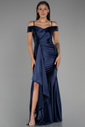 Robe de Soirée Longue Bleu Marine ABU3240