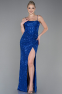 Long Sax Blue Scaly Evening Dress ABU3246