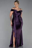 Robe Grande Taille Longue Violet Foncé ABU3255