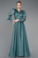 Robe De Soirée Longue Turquoise ABU1951