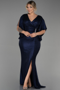 Robe de Soirée Grande Taille Longue Bleu Marine ABU3280