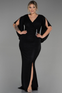 Robe de Soirée Grande Taille Longue Noir ABU3280