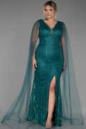 Robe de Soirée Grande Taille Longue Émeraude ABU3286