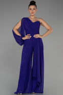 Robe De Cérémonie Mousseline Longue Violet ABT078