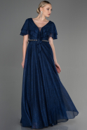 Robe de Soirée Longue Bleu Marine ABU3313