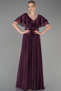 Robe de Soirée Longue Prune ABU3313