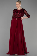 Robe de Soirée Longue Rouge Bordeaux ABT052