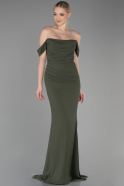 Olive Drab Long Chiffon Prom Gown ABU3211