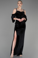 Robe de Soirée Longue Velours Noir ABU3335