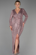Long Powder Color Scaly Plus Size Evening Dress ABU3340