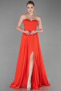 Long Orange Chiffon Evening Dress ABU3343