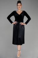 Midi Black Velvet Invitation Dress ABK1870