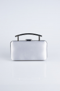 Silver Satin Box Bag V756