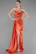 Orange Long Satin Evening Dress ABU3683