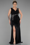 Robe de Soirée Grande Taille Longue Noir ABU3439