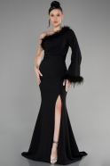 Robe Grande Taille Longue Noir ABU3518