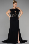 Robe de Soirée Grande Taille Longue Noir ABU3531