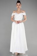 Midi White Evening Dress ABK1946