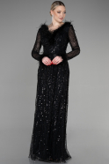 Haute Couture Robe Longue Noir ABU3580