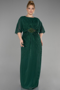 Long Emerald Green Chiffon Designer Plus Size Gowns ABU3651