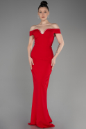Long Red Plus Size Evening Dress ABU3784