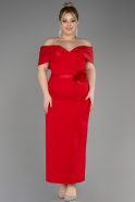 Midi Red Plus Size Cocktail Dress ABK2015