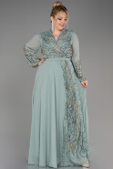 Robe De Fiançailles Grande Taille Longue Turquoise ABU3653