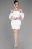 Robe de Cérémonie Courte Blanc ABK2040