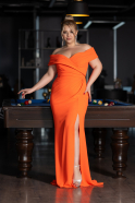 Robe de Soirée Grande Taille Longue Orange ABU3172