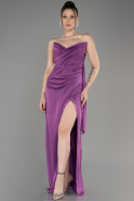 Robe de Soirée Longue Mousseline Violet ABU3947