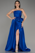 Robe de Soirée Longue Bleu Saxe ABU4015