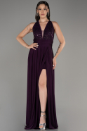 Robe de Soirée Longue Violet Foncé ABU4005