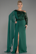 Robe De Soirée Grande Taille Dantelle Longue Émeraude ABU3512