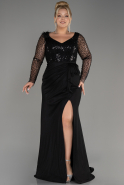 Robe de Soirée Grande Taille Longue Noir ABU3284